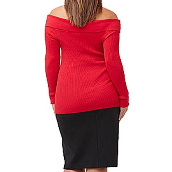 NEW  Lane Bryant Ribbed Knit Off-Shoulder Sweater - Picture 4 of 8